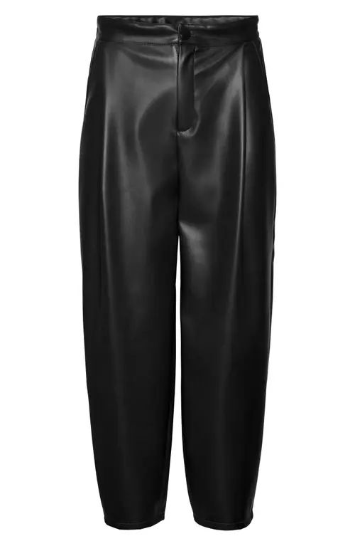 Noisy may Pallie High Waist Faux Leather Pants in Black at Nordstrom, Size Medium | Nordstrom