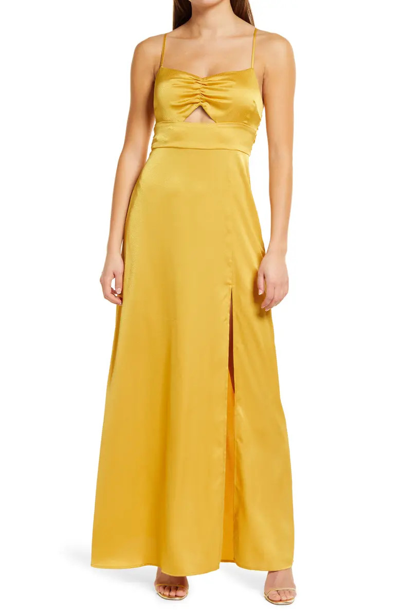 Lulus Renata Cutout Satin Dress | Spring Wedding Guest Dress | Nordstrom