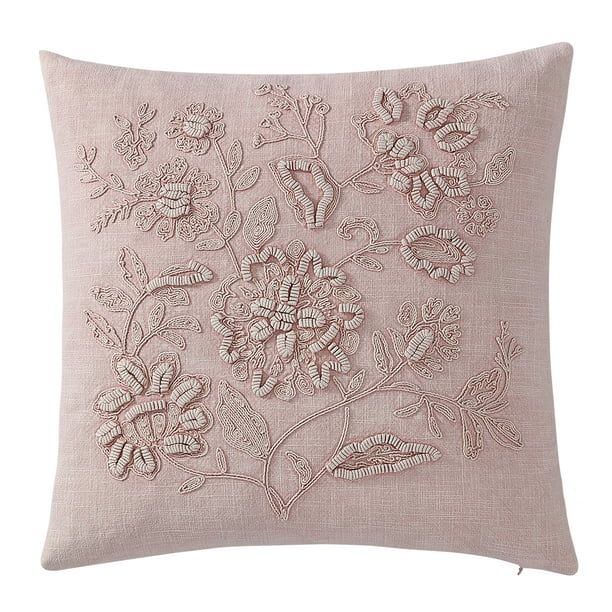 Better Homes & Gardens, Blush Tonal Floral Decorative Pillow, Square, 20" x 20", 1 Piece | Walmart (US)