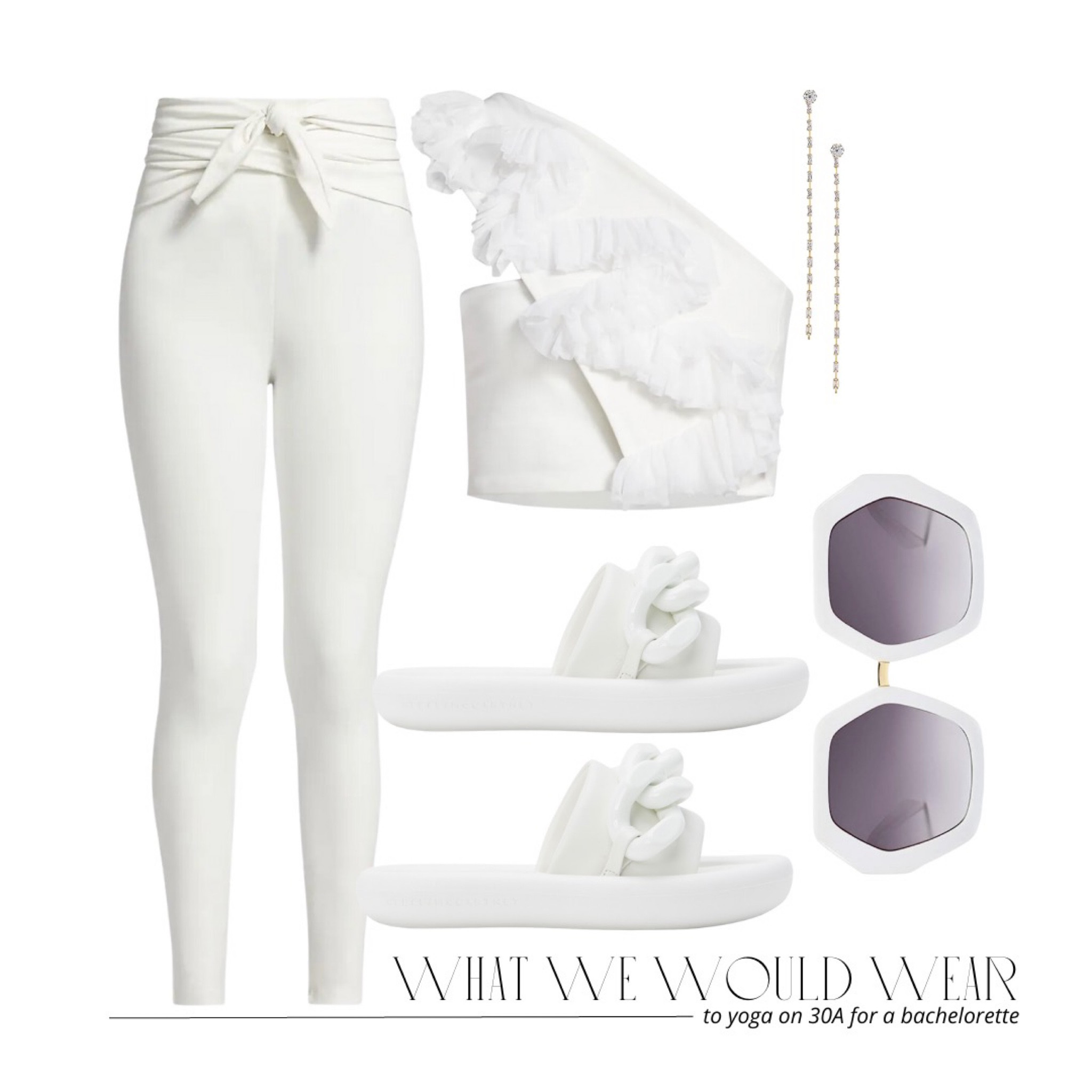 Obsessed with duster earrings lately you can wear them with everything they are so simple and chic love these under $100!!! What to wear to yoga on 30a for your bachelorette 🤍🤍🤍🤍