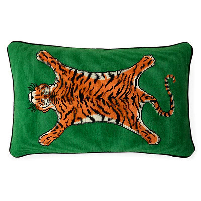 Tiger Needlepoint Pillow | Jonathan Adler US