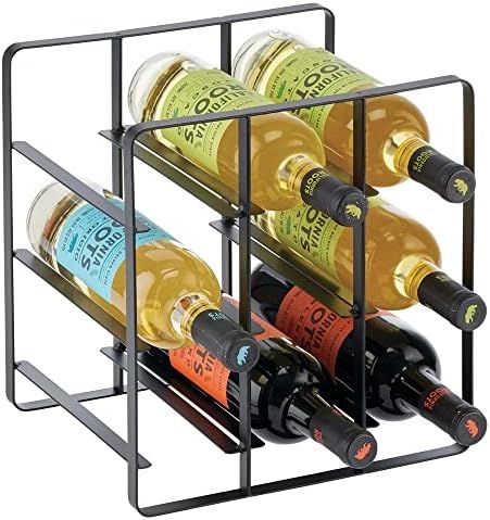 mDesign Metal Farmhouse Free-Standing Water Bottle and Wine Rack Storage Organizer for Kitchen Co... | Amazon (US)