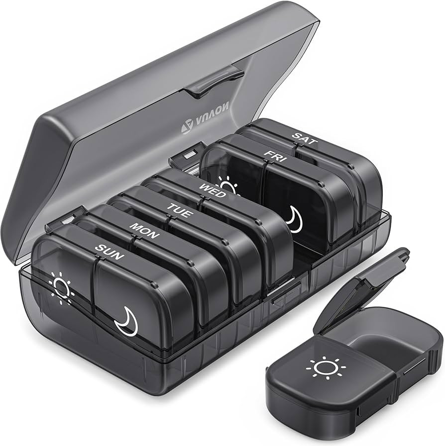 AUVON XL Weekly Pill Organizer 2 Times a Day with One-Side Large Opening Design for Easy Filling,... | Amazon (US)