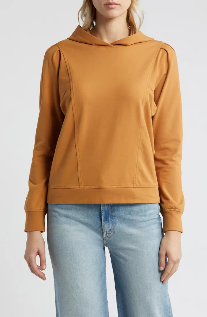 Caslon® Pleat Sleeve Hoodie | Nordstrom | Nordstrom