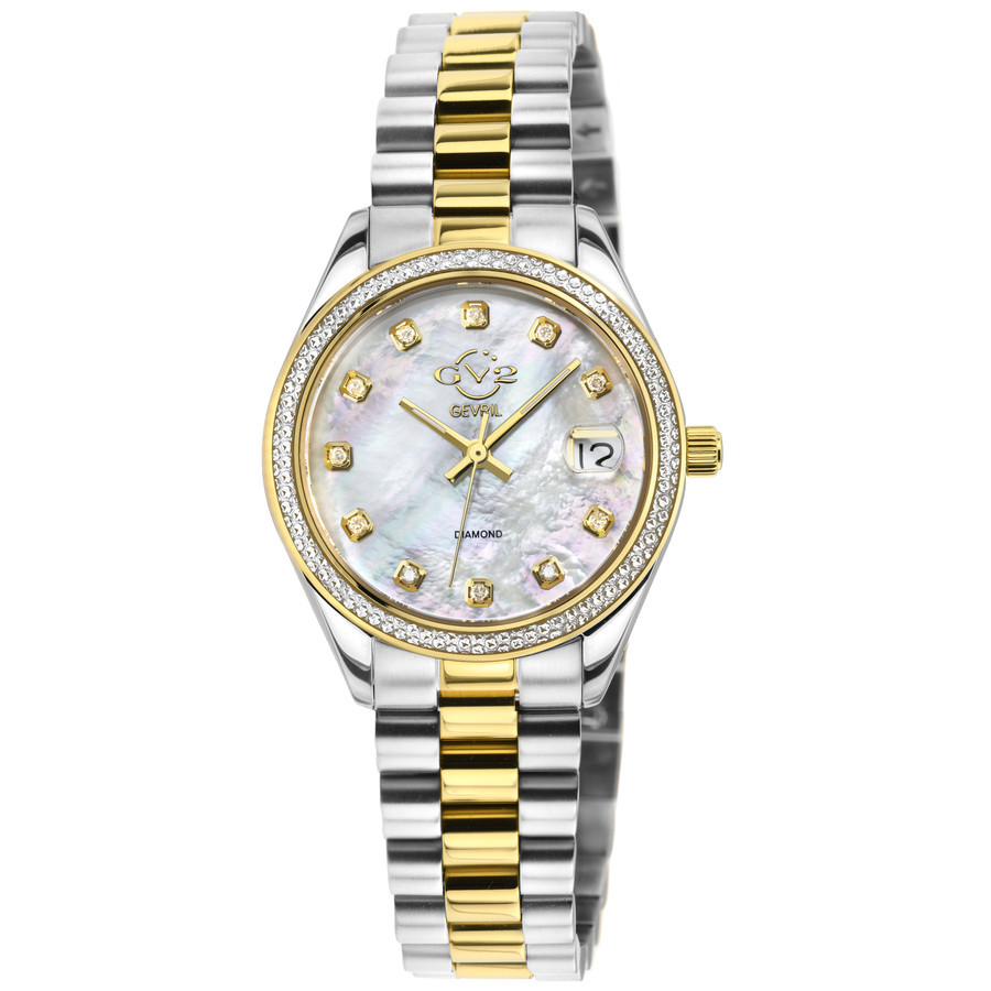 GV2 by Gevril Turin Diamond Mother of Pearl Dial Ladies Watch 12424B | Jomashop.com & JomaDeals.com