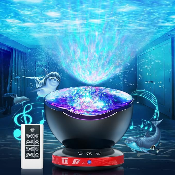 Ocean Wave Projector, 360°roting 8 Lighting Modes, sunroof Projector with 6 Sleep aids, Remote C... | Amazon (US)