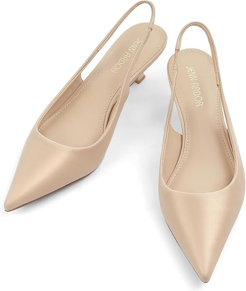 JENN ARDOR Slingback Heels for Women Low Heels Dress Shoes Kitten Pumps Dressy Heeled Sandals Wid... | Amazon (US)
