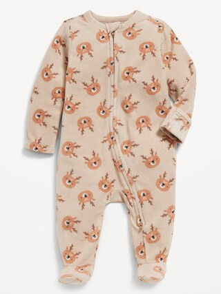 2-Way-Zip Sleep & Play Microfleece Footed One-Piece for Baby | Old Navy (US)