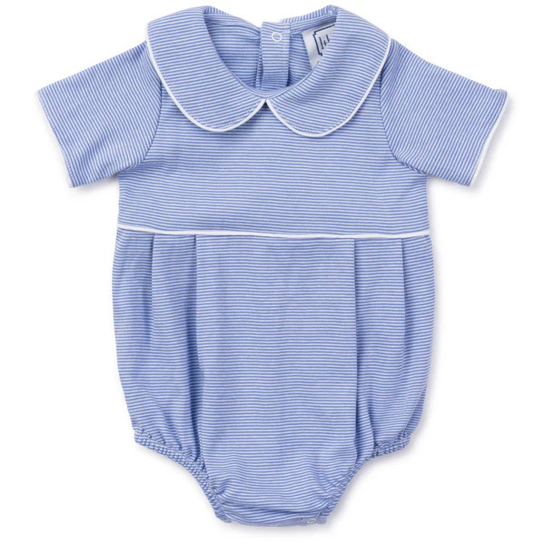 Palmer Boys' Pima Cotton Bubble- Blue Stripes | Lila and Hayes