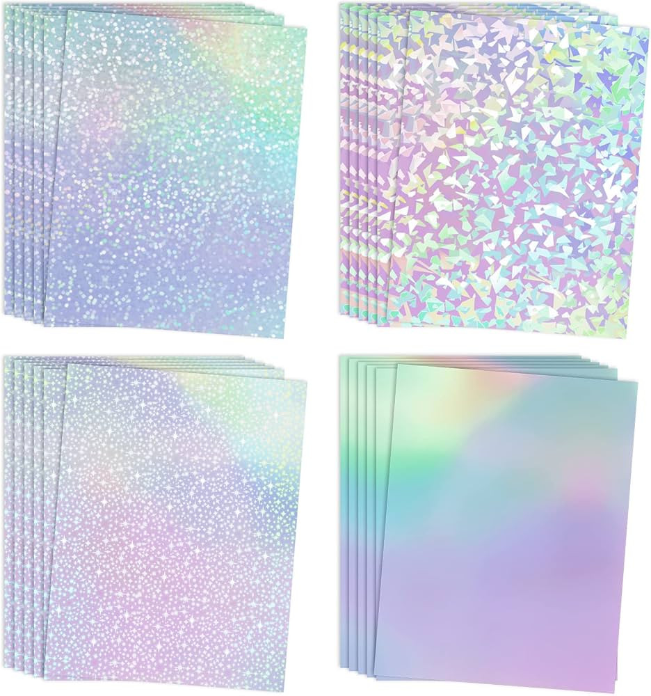 Koala Holographic Laminate Sheets A4 Clear Holographic Sticker Paper 25 Sheets Self Adhesive Tran... | Amazon (US)