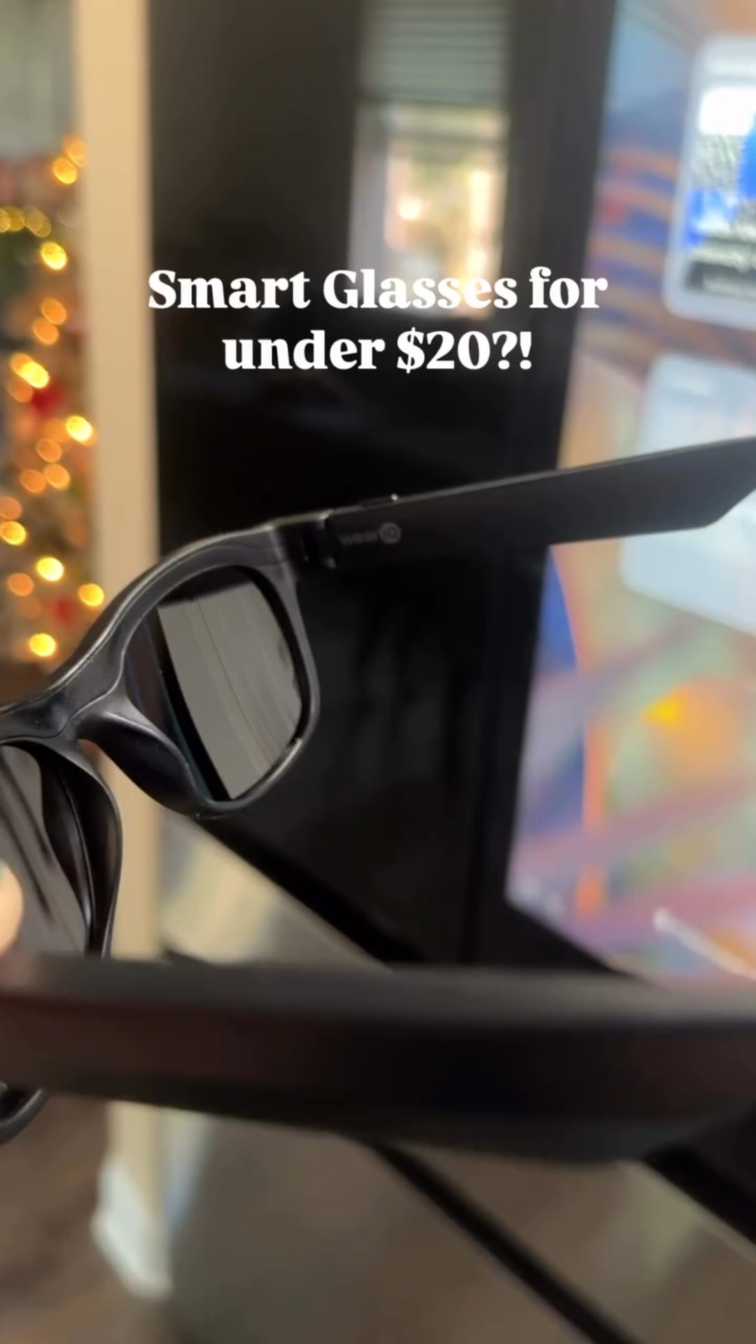@we_weariq is the perfect stocking stuffer at Walmart for anyone on your list! Under $20 smart sunglasses! #ad 🎄✨ You can wirelessly take calls, stream music and control them with touch! Find WearIQ in the electronics section at Walmart or comment “SHOP” for a link!