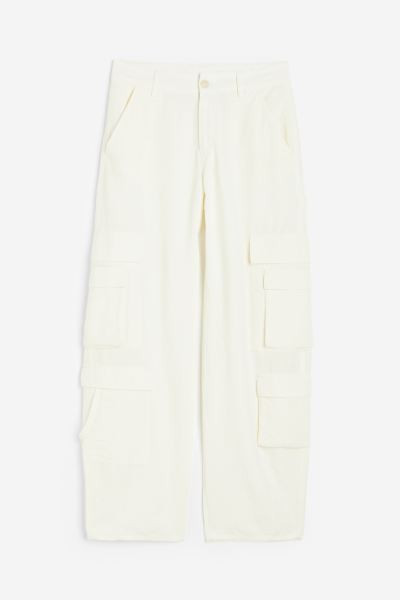 Linen-blend cargo trousers | H&M (UK, MY, IN, SG, PH, TW, HK)