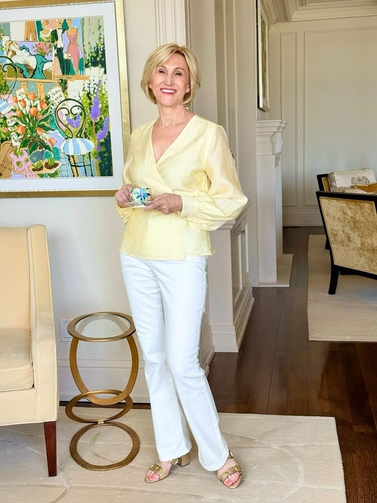 A little sunshine and a whole lot of easy style ☀️💛

This yellow wrap shirt from Macy’s just brightens everything — it’s flattering, effortless, and one of those pieces that instantly pulls a look together. I paired it with high rise bootcut white jeans for that clean, crisp feel, and finished it off with gold block sandals for a touch of shine.

Fresh, polished, and perfect for days when you want to feel put together without overthinking it ✨


#LTKSeasonal #LTKOver40 #LTKootd