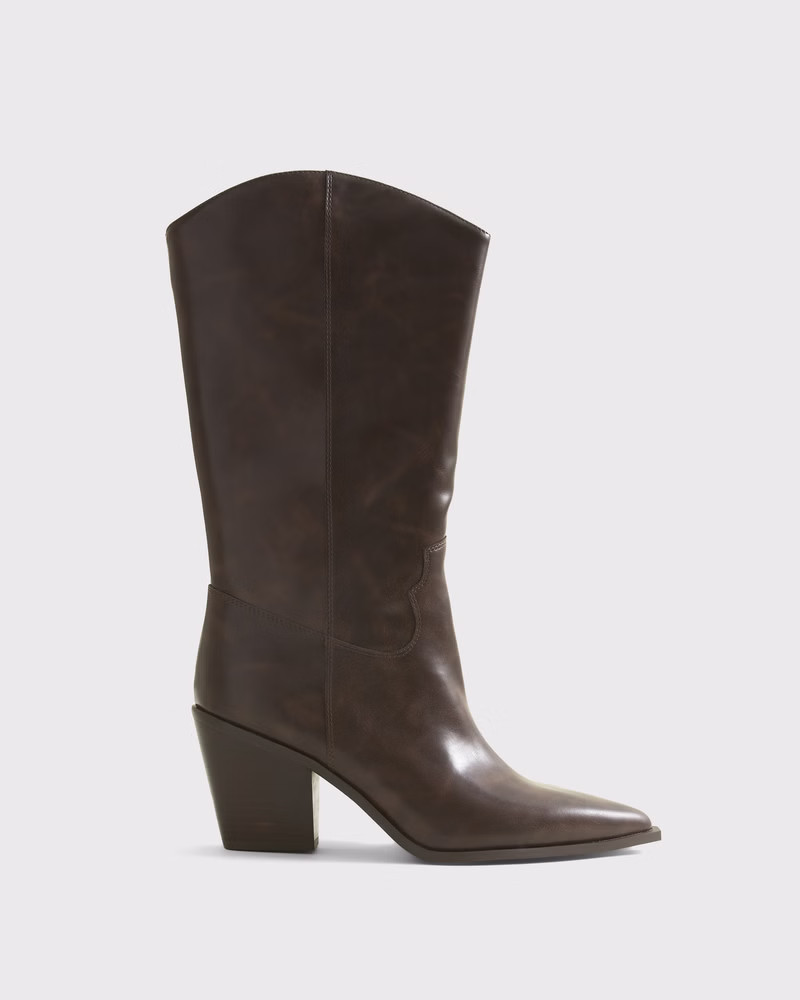Women's Western Vegan Leather Boots | Women's Shoes | Abercrombie.com | Abercrombie & Fitch (US)