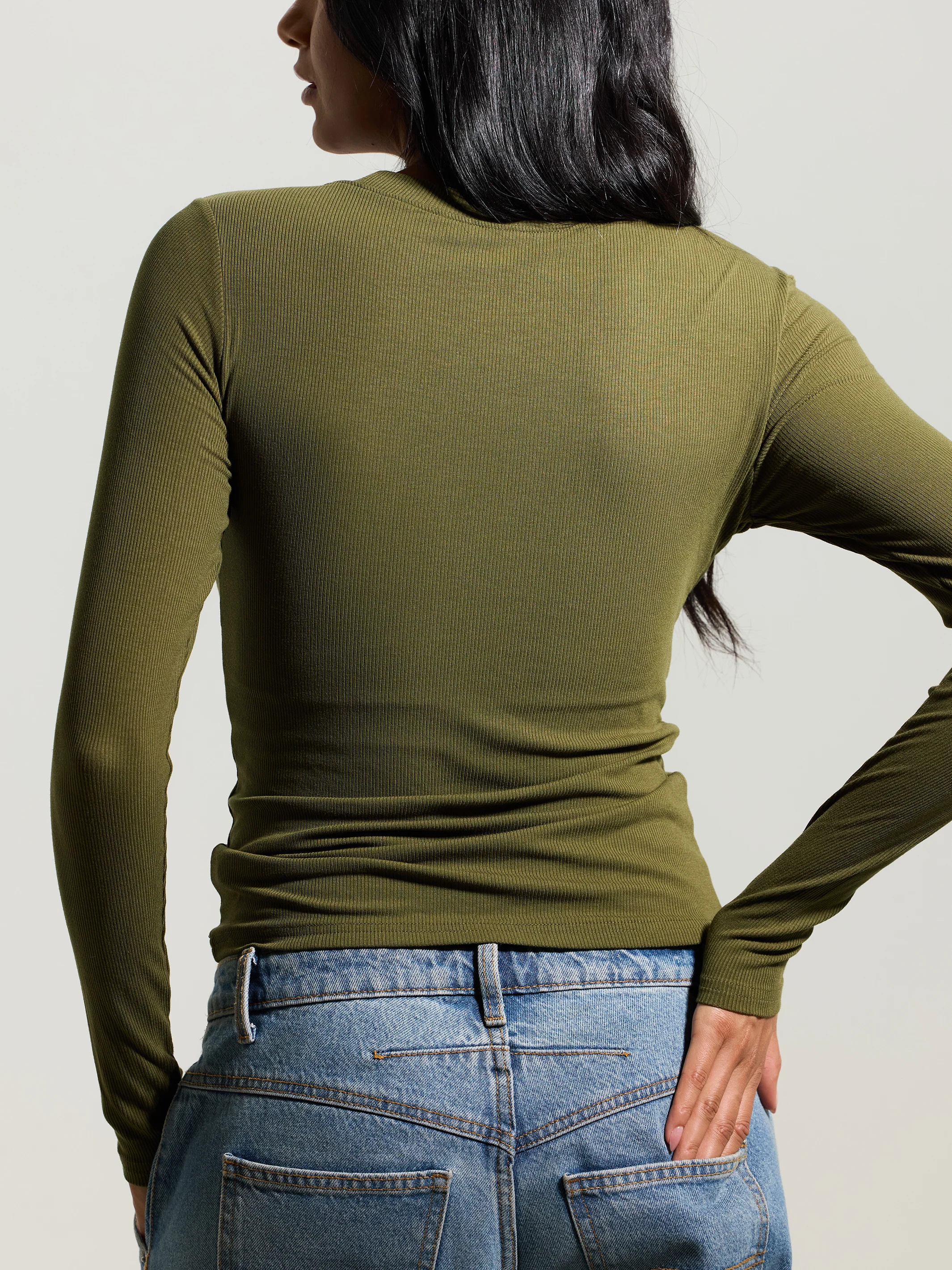 Ribbed Crew Neck Long Sleeve | Klassy