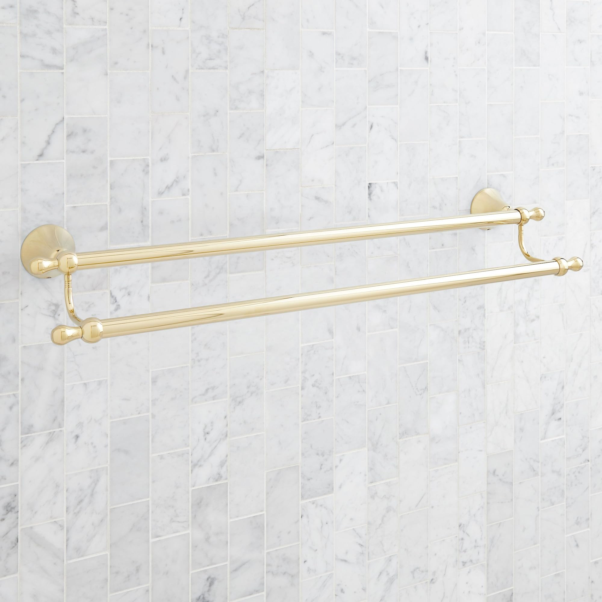 Signature Hardware 955107 Traditional 26-3/4" Towel Bar - Polished Brass | Amazon (US)