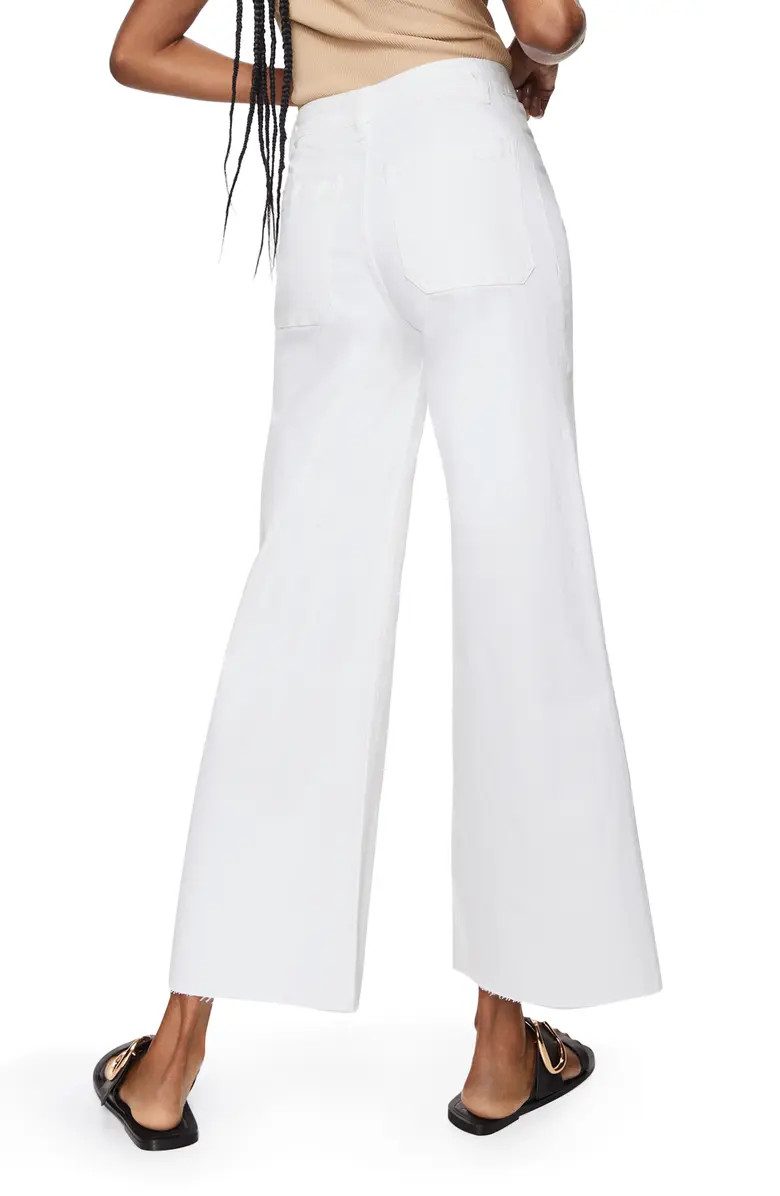 MANGO High Waist Raw Hem Culotte Jeans | Nordstrom | Nordstrom