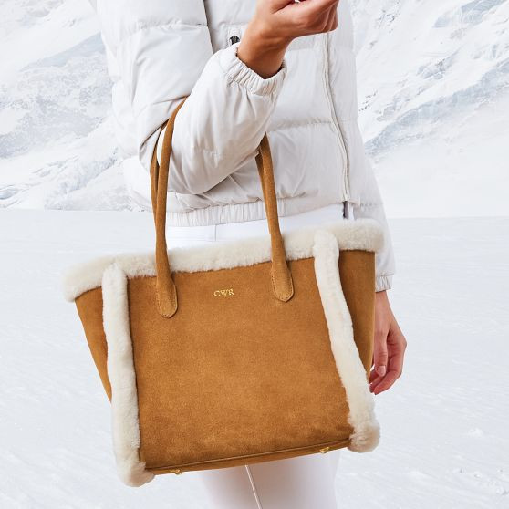 Sierra Shearling and Suede Tote | Mark and Graham