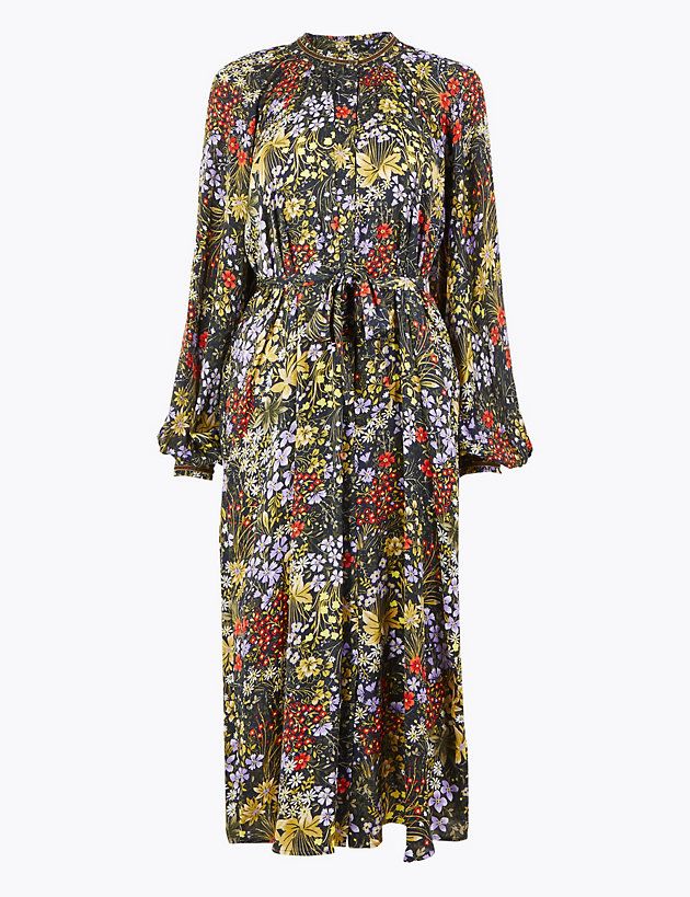 Floral Print Shirt Midi Dress | Marks & Spencer (UK)