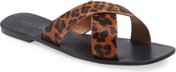 Tahvo Leopard Print Genuine Calf Hair Slide Sandal | Nordstrom