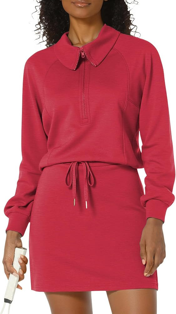 Women's 2 Piece Skirt Sets Athletic Tennis Skorts Tracksuit Half Zip Long Sleeve Sweatshirt Casua... | Amazon (US)