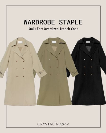 Oak + For oversized trench coat- back in stock in beige! 

I have the beige in xxs. It’s a great fit and lightweight material that moves well. Perfectly oversized.

Spring trench coat, spring style, petite style, neutral capsule wardrobe, minimal style, spring jacket. 

#LTKstyletip #LTKFind #LTKSeasonal