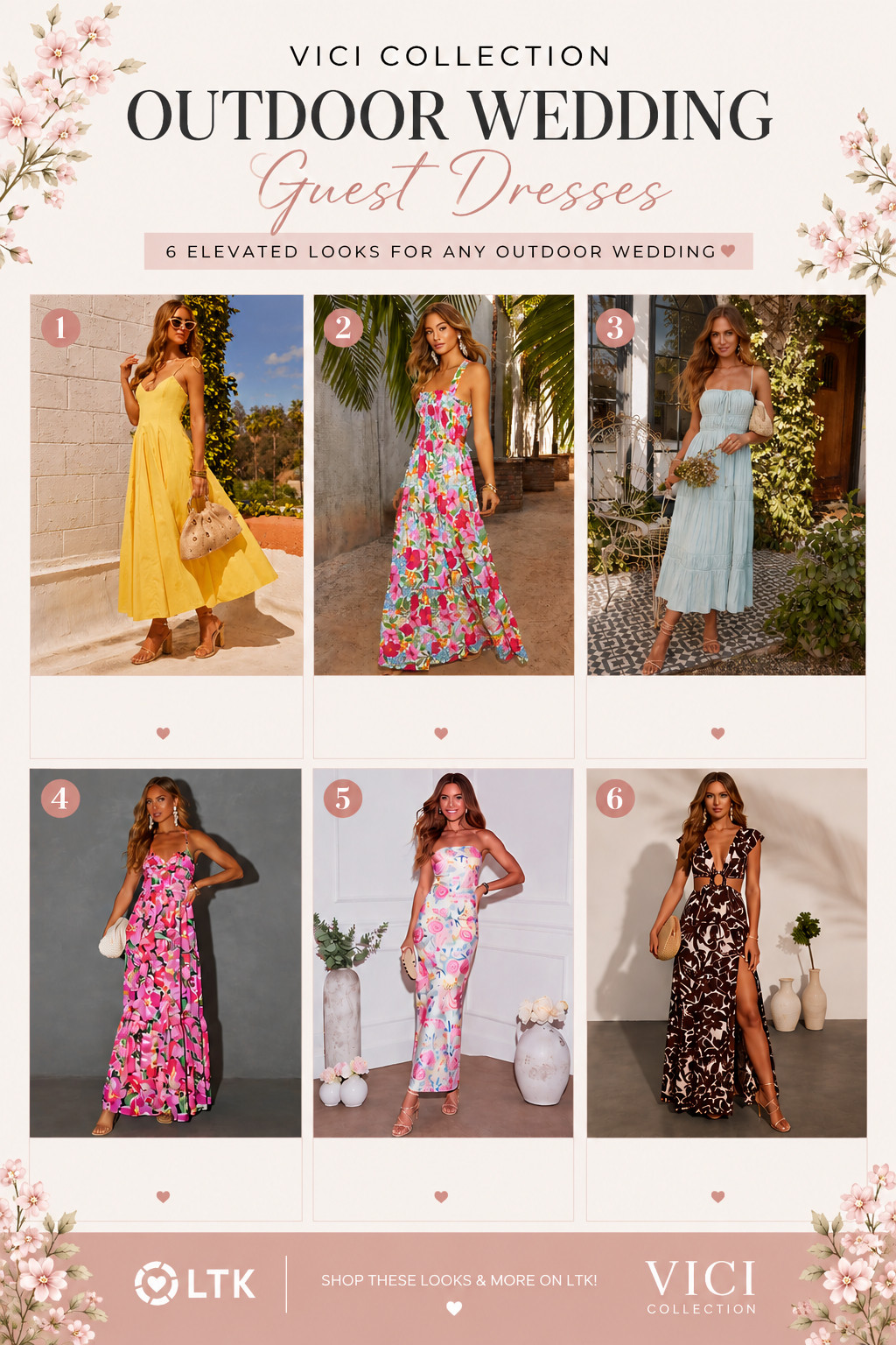 OUTDOOR WEDDING guest dress roundup 💐✨

From romantic florals to effortless summer maxis, these VICI finds are PERFECT for garden weddings, winery weekends, bridal showers, and sunset ceremonies 🌸

I rounded up my favorite feminine dresses that look elevated without feeling overdone — and the colors for this season are SO good.

Tap to shop all the looks on my LTK 🤍

#LTKStyle #LTKWedding #WeddingGuestDress #OutdoorWedding #SummerWeddingGuestDress #VICICollection #WeddingGuestStyle #GardenWedding #FeminineStyle #VacationStyle #SpringStyle #SummerFashion #LTKFinds #MaxiDressStyle #WeddingSeason
 

 