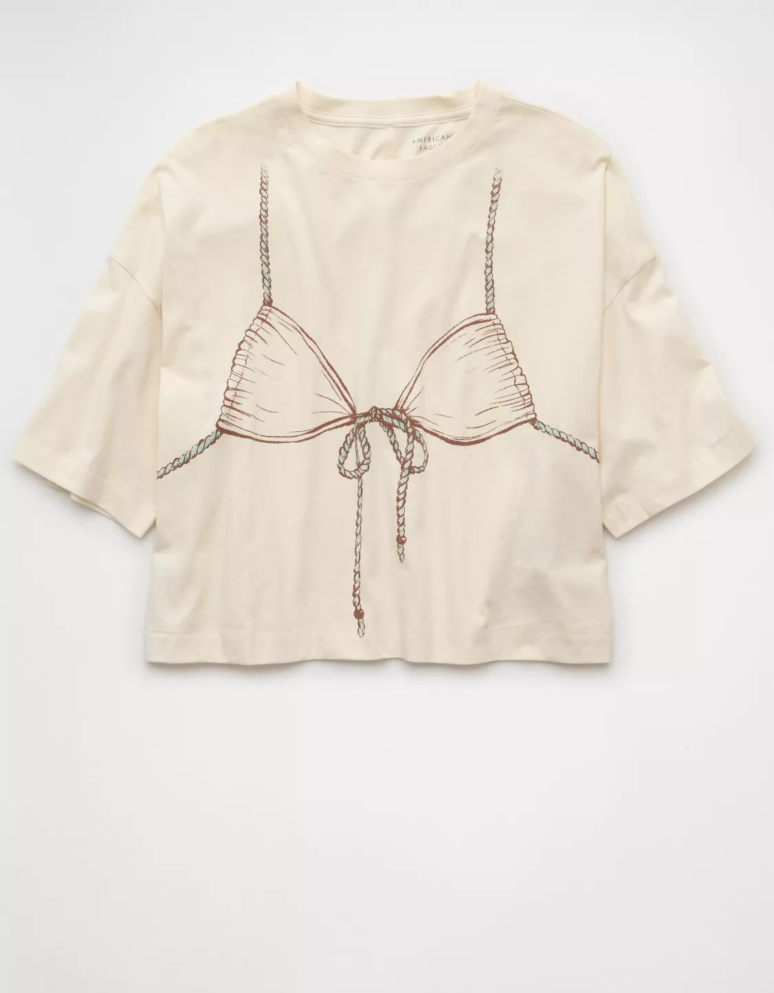 AE Boxy Cropped Bikini Graphic T-Shirt | American Eagle Outfitters (US & CA)