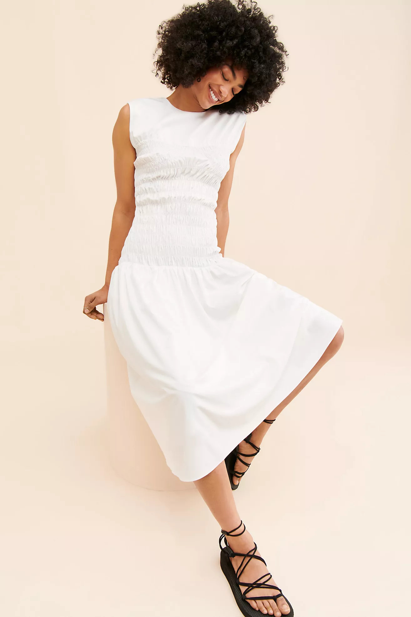 Mare Mare Smocked Drop Waist Midi Dress | Anthropologie (US)