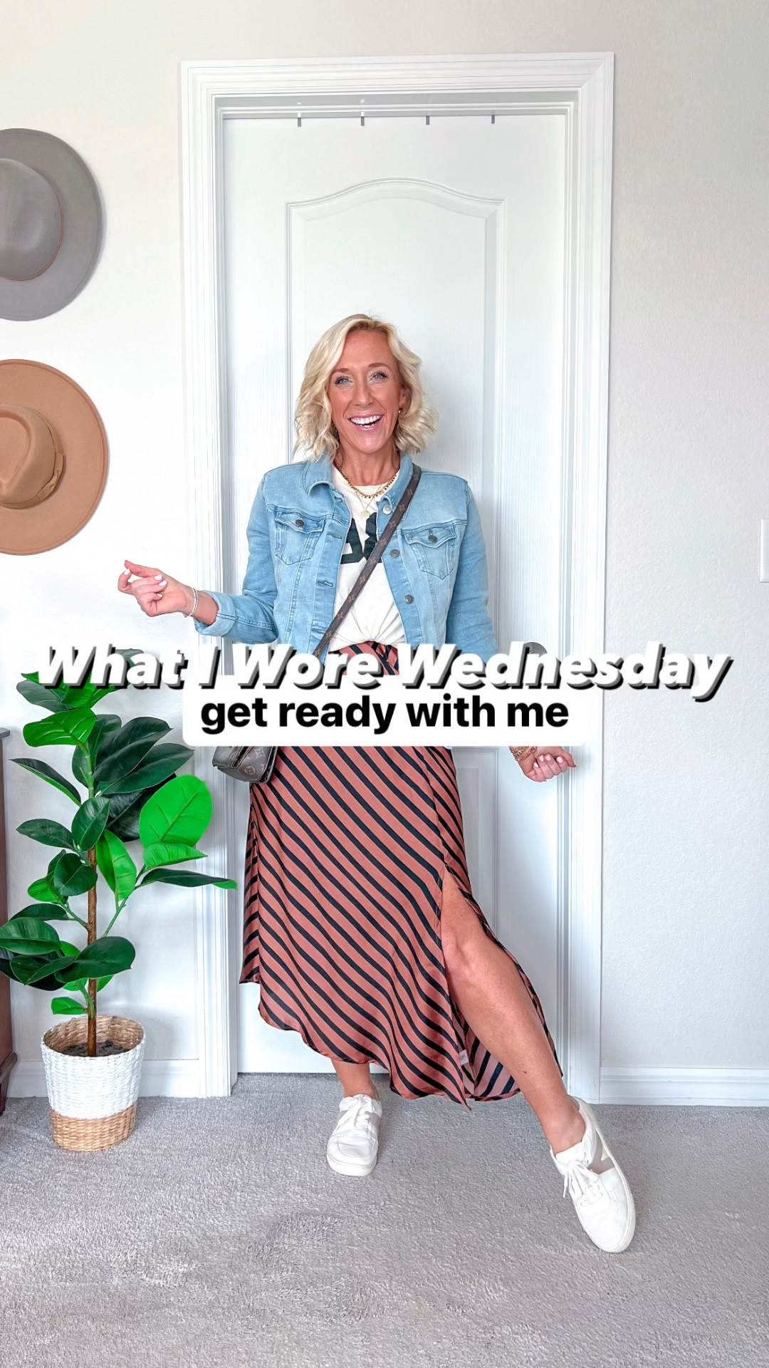 What I Wore Wednesday (my ootd):
• striped slip dress (yes, it’s a dress) - size small.
• 1984 graphic tee - size medium (can order different years from this shop).
• jean jacket - size small. On clearance.
• sneakers - mine are no longer available, but I linked very similar!
• jewelry linked!
• black sweater set - size medium .

#LTKSeasonal #LTKfindsunder50 #LTKsalealert