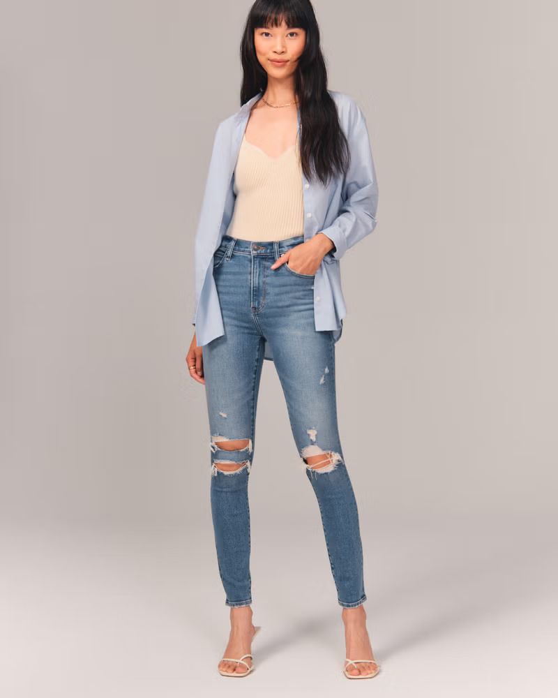 Women's High Rise Super Skinny Jeans | Women's Bottoms | Abercrombie.com | Abercrombie & Fitch (US)