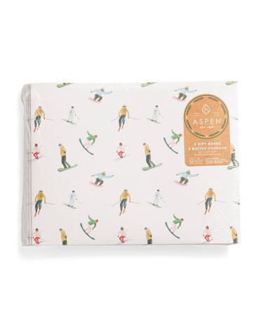 Set Of 5 Watercolor Skiers Shirt Boxes | TJ Maxx