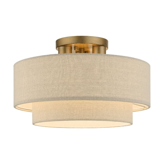 Livex Lighting - Bellingham - 3 Light Large Semi-Flush Mount In Mid-Century | Walmart (US)