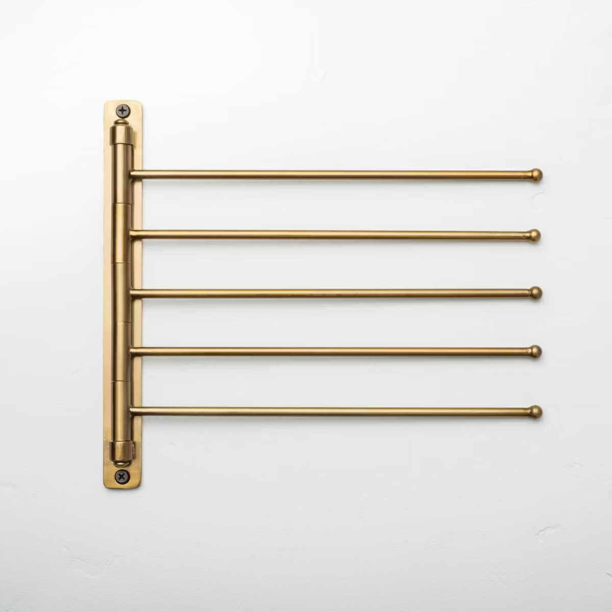 Brushed Metal Swivel Coat Rack Brass Finish - Hearth & Hand™ with Magnolia: Wall Mount, 5 Pegs,... | Target