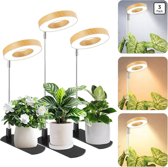 LBW Grow Lights for Indoor Plants, Full Spectrum Halo Grow Light with Base | Amazon (US)