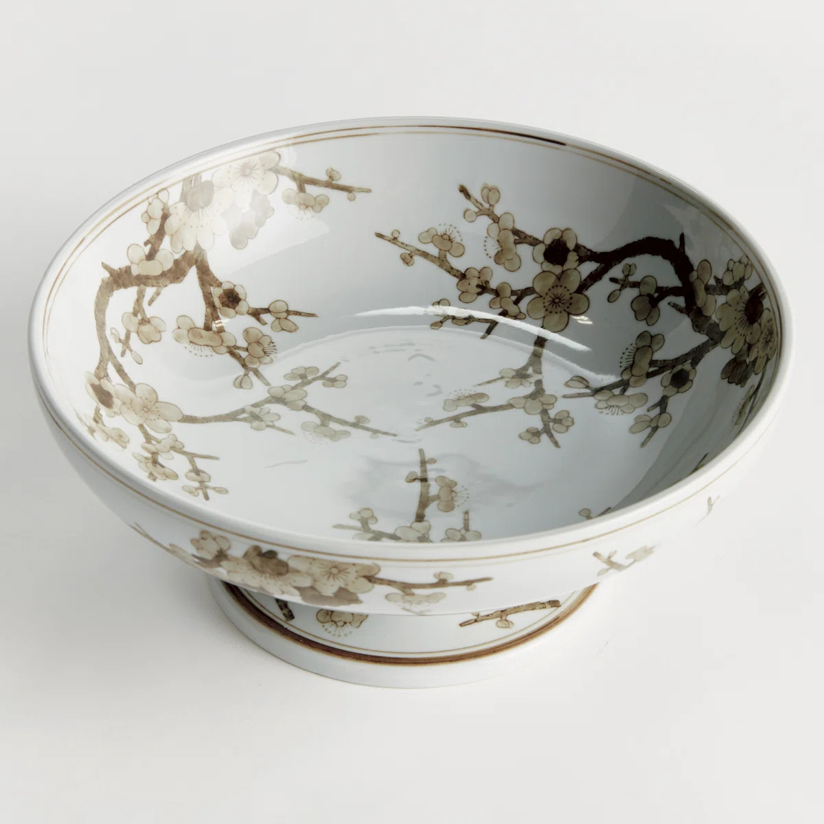 Champagne Chine Ceramic Chinoiserie Decorative Footed Bowl | Wayfair North America
