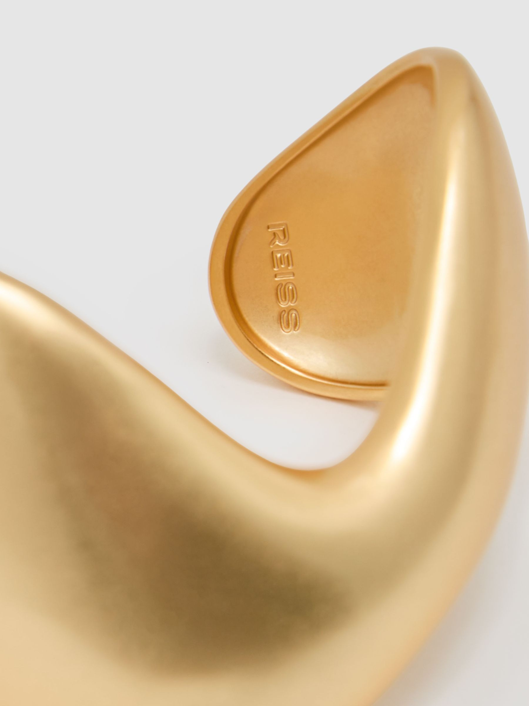 Sculpted Wave Cuff in Gold Tone | Reiss UK