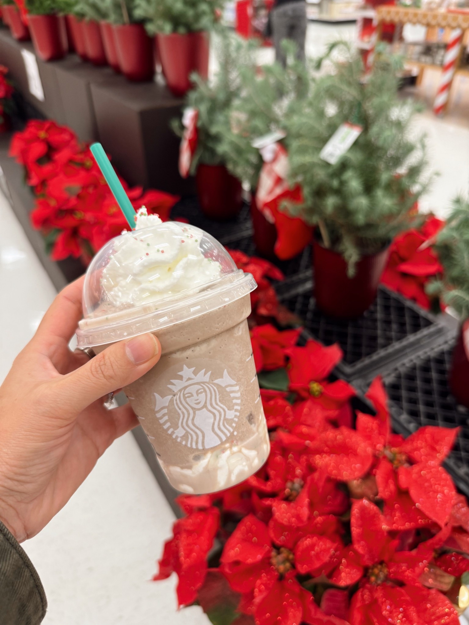 #ad The only way to celebrate the holidays with your bestie is a trip to Target with Starbucks in hand ☕️❤️ We had to try the new Frozen Peppermint Hot Chocolate and it was delicious! It's exclusively at @Starbucks cafes at @target during the holiday season! Grab it on your next run or at your curbside pick up!  #StarbucksCreator #targetpartner #Target  @shop.ltk #liketkit