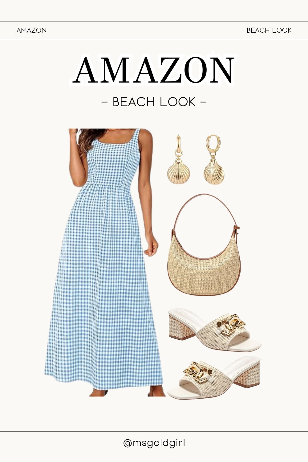 Amazing beach look! A blue and white gingham dress for your next stroll on the beach. 

#LTKOver40 #LTKTravel #LTKSeasonal