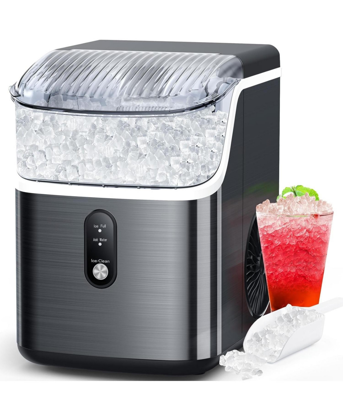 Antarctic Star Nugget Ice Makers Countertop, Pebble Ice Machine with Chewable Pellet Ice, 34Lbs/24H, Self-Cleaning, Sonic Ice, One-Click Operation, fo | Macy's