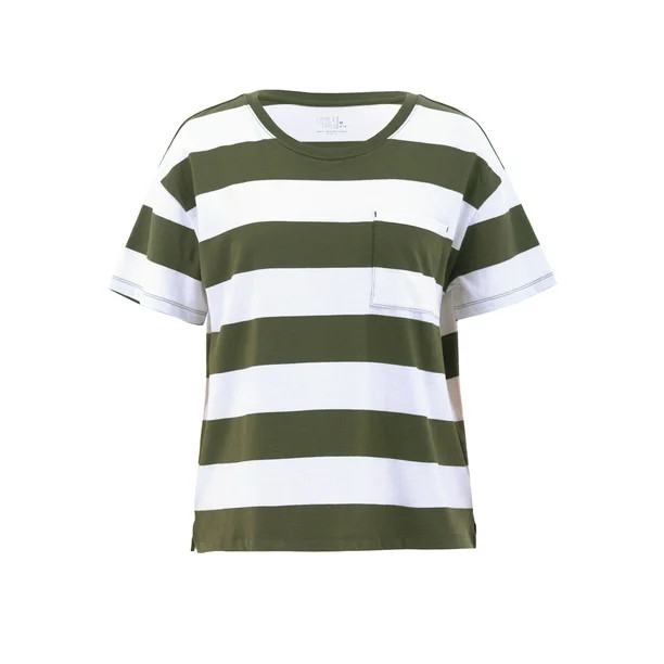 Time And Tru Women's Short Sleeve Boyfriend T-Shirt - Walmart.com | Walmart (US)