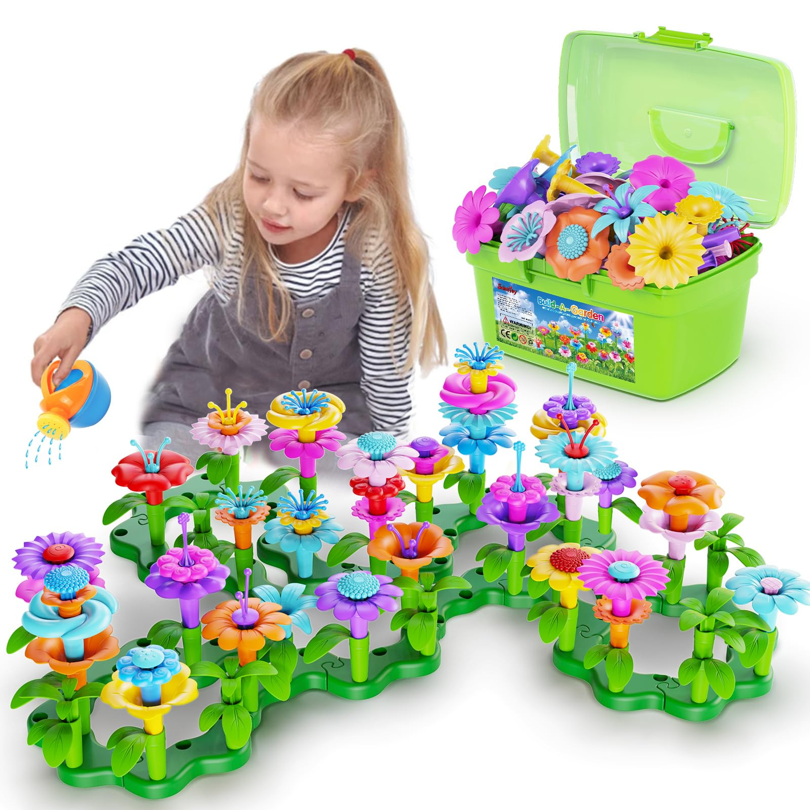 Scientoy Flower Garden Building Toys, Girl Toys Build a Garden, 130 PCS Flower Pretend Gardening ... | Amazon (US)