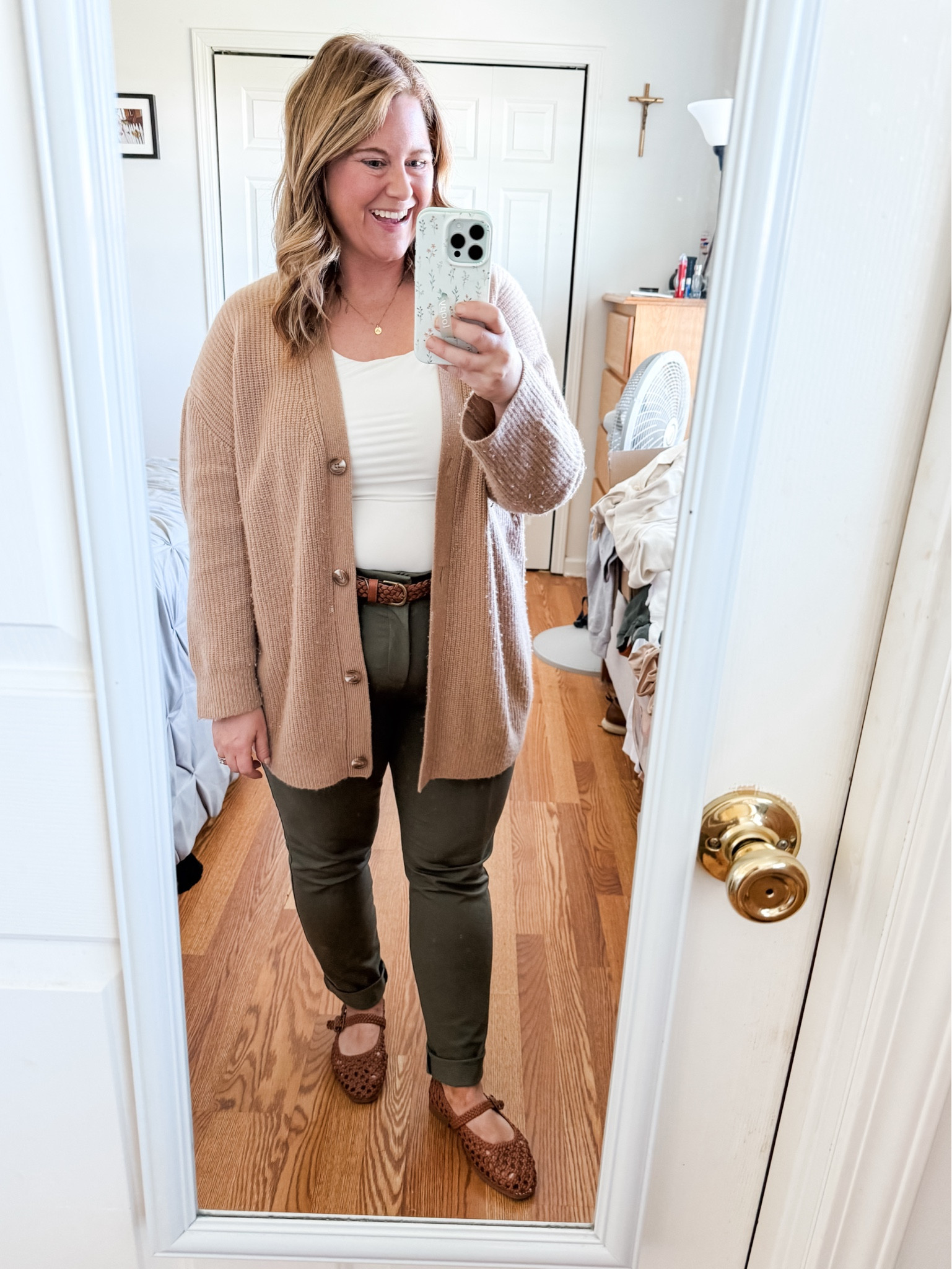 Teacher outfit - Wearing a large in my cardigan, XL in my tank and a 16 petite in my pixie pants 

#LTKMidsize #LTKWorkwear #LTKSeasonal