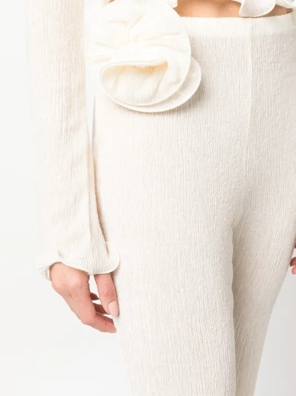 Magda Butrym floral-detail Flared Trousers - Farfetch | Farfetch Global