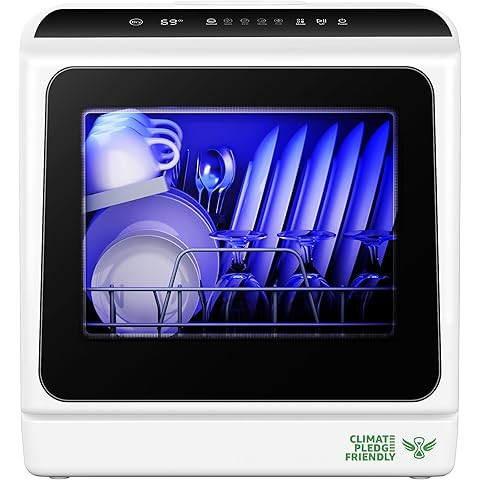 NOVETE Portable Countertop Dishwashers, Compact Dishwashers with 5L Built-in Water Tank & Inlet H... | Amazon (US)