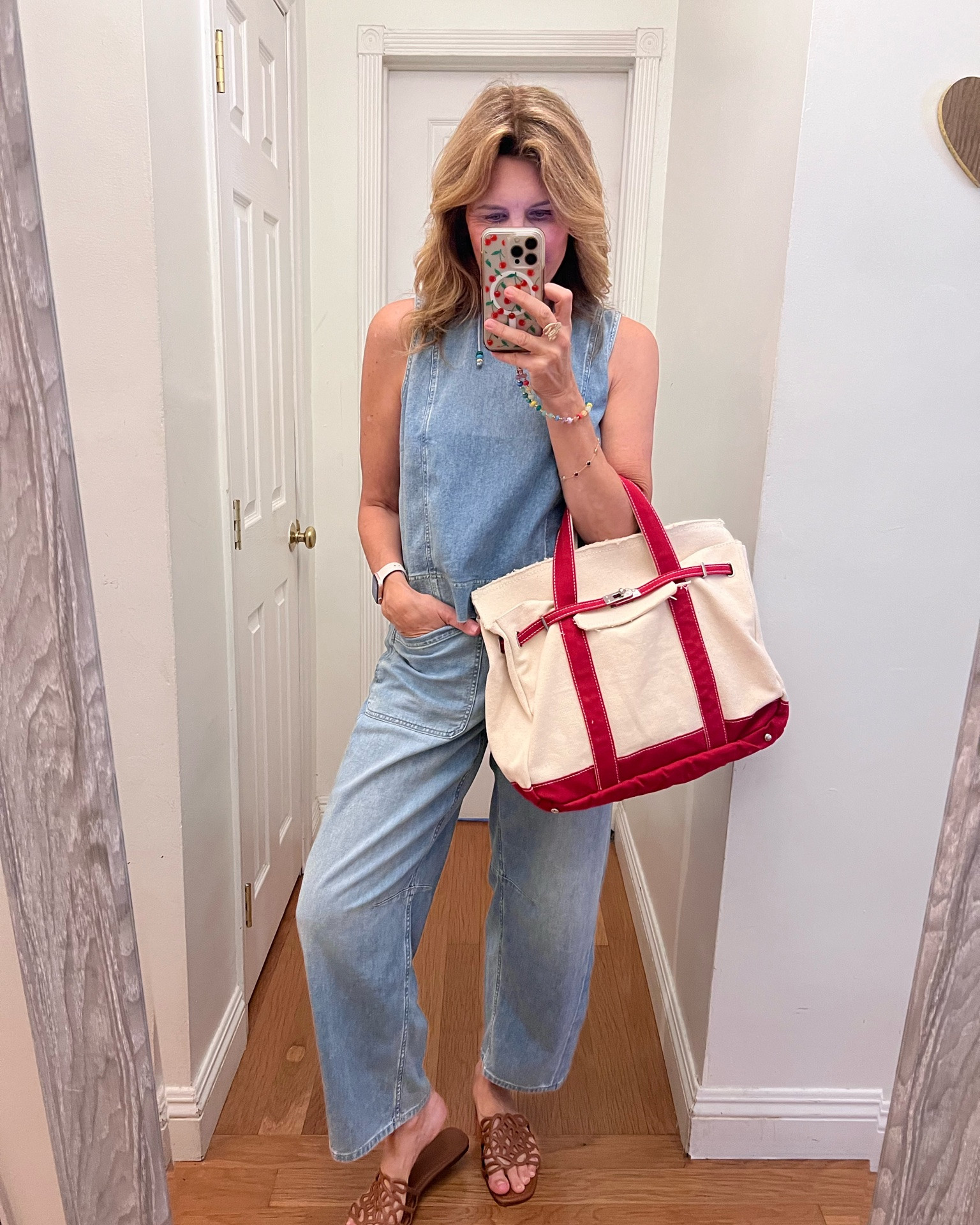 All denim look with the boatkin bag.

#LTKootd #LTKOver40