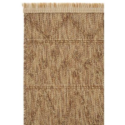 Rattan Brown Rattan Textured Cut Rug | Wayfair North America