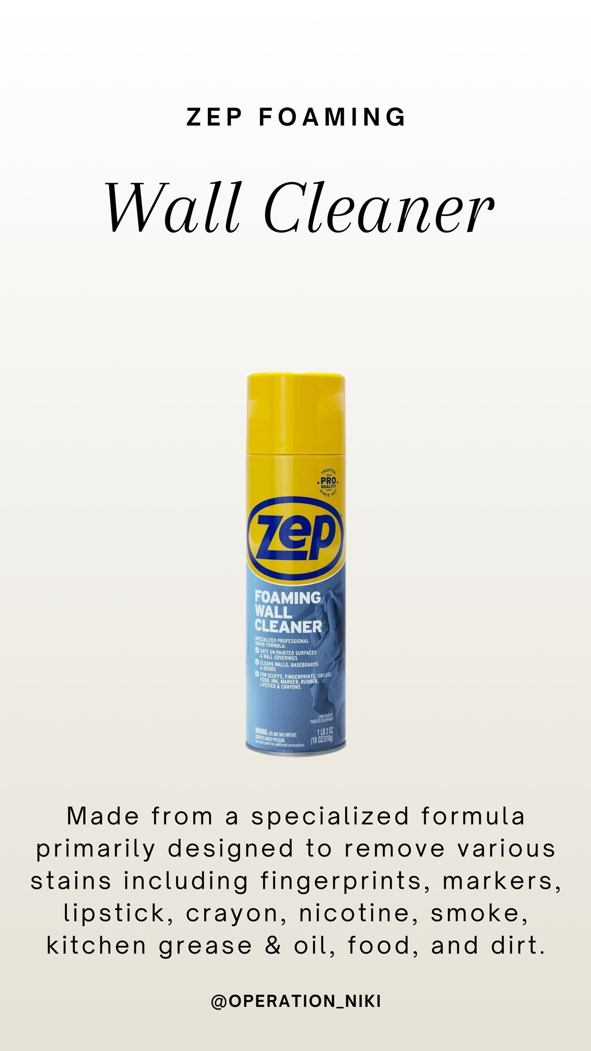 Made from a specialized formula primarily designed to remove various stains including fingerprints, markers, lipstick, crayon, nicotine, smoke, kitchen grease & oil, food, and dirt.


Follow for more @OPERATION_NIKI on IG, TikTok, & Facebook

spring cleaning, kitchen cleaning, cleaning products, scrub clean, mops, mopping, wall spray, house deep clean, antibacterial, cleaning tips, clean home, deep clean, cleaning hacks, sahm, clean with me, home organization

#LTKBacktoSchool #LTKFindsUnder50 #LTKHome