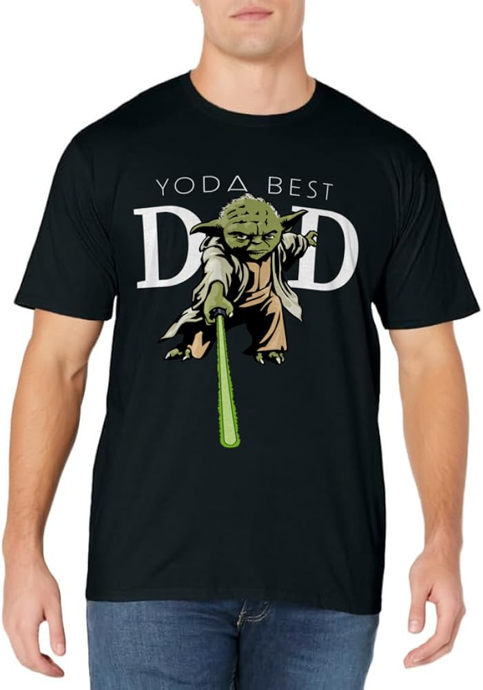 Star Wars Yoda Lightsaber Best Dad Father's Day T-Shirt | Amazon (US)