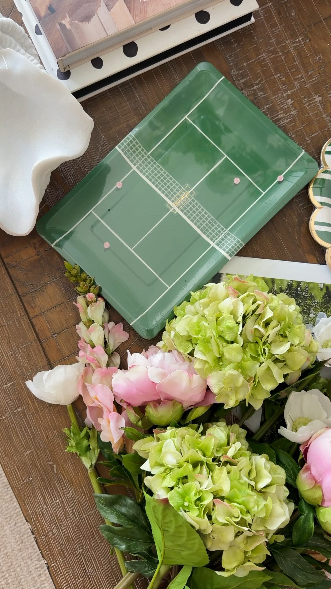Cutest tennis theme party supplies 🎾 florals from Laurel and Vine